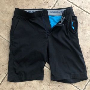 Black Under Armour Flat Front Shorts 30